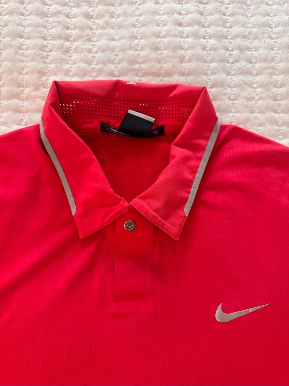 Nike red Tiger Woods Collection Dri-FIT Golf Polo shirt- Size S